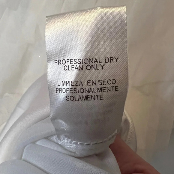 Say Yes to the Prom Juniors Embellished Strapless Cascade Gown Ivory Gold SZ 7 - Picture 8 of 16